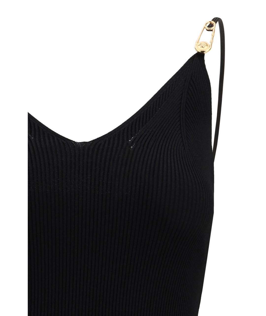 VERSACE Черное вискозное вечернее платье, фото 3