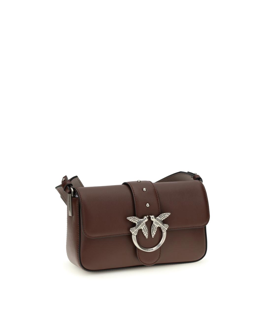 PINKO Бордовая кожаная сумка через плечо, фото 2