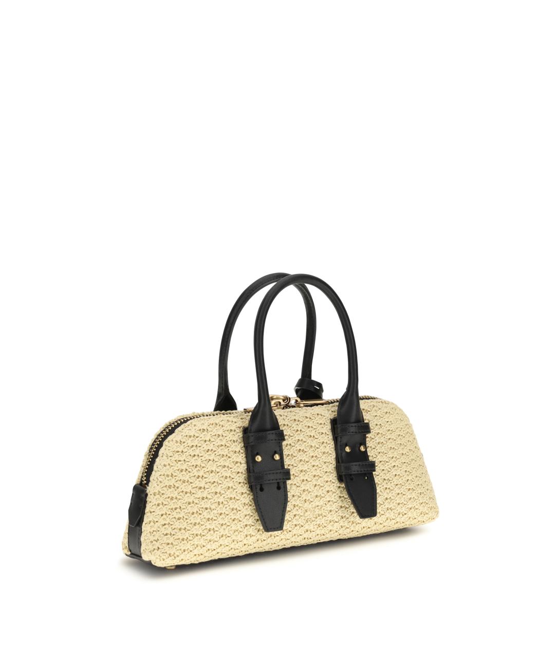 PINKO Бежевая пелетеная сумка через плечо, фото 3