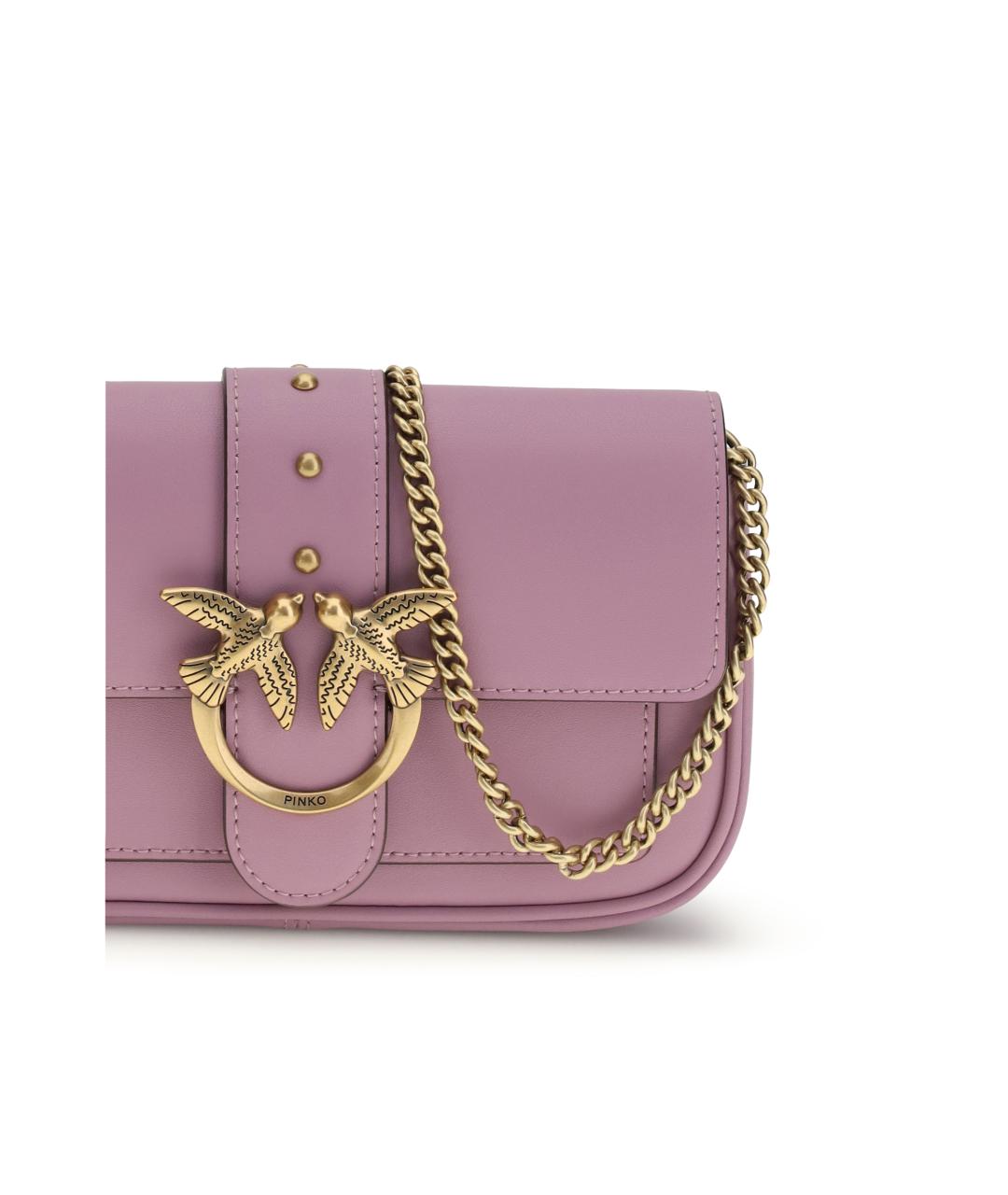PINKO Розовая кожаная сумка через плечо, фото 4