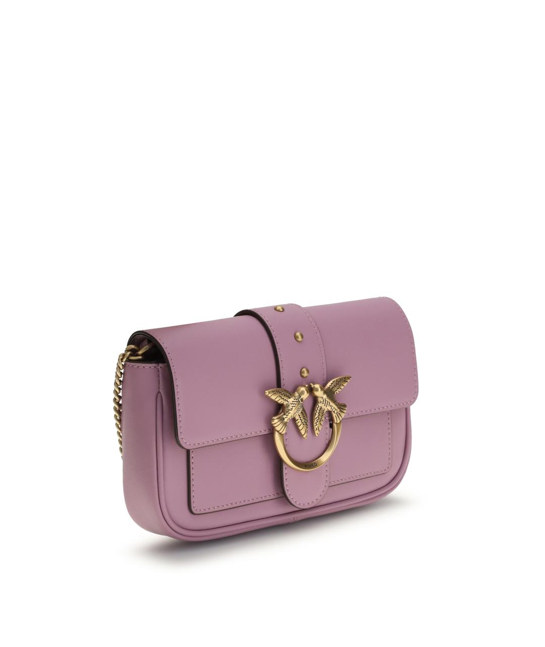 PINKO Розовая кожаная сумка через плечо, фото 2