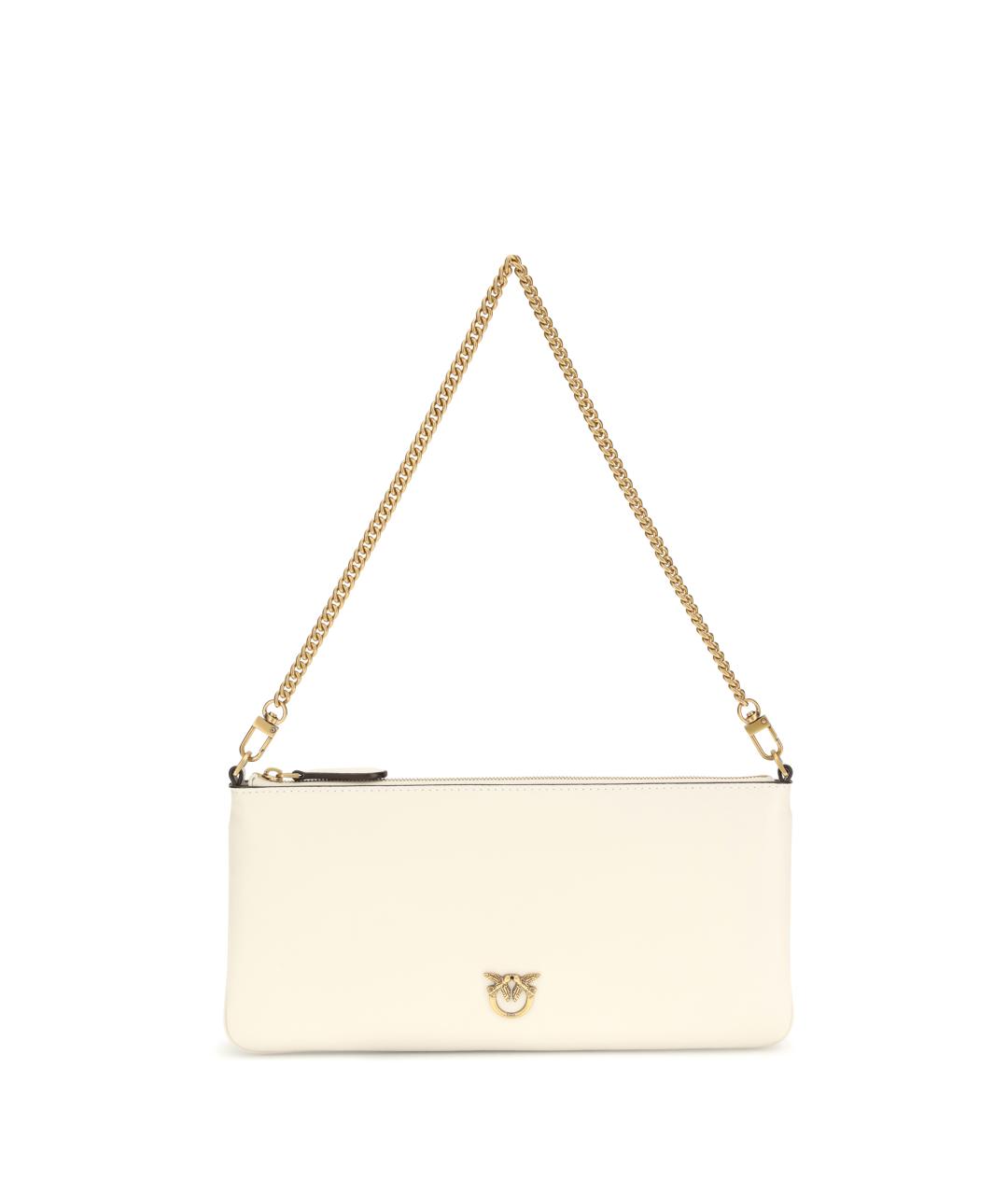 PINKO Белая кожаная сумка через плечо, фото 1