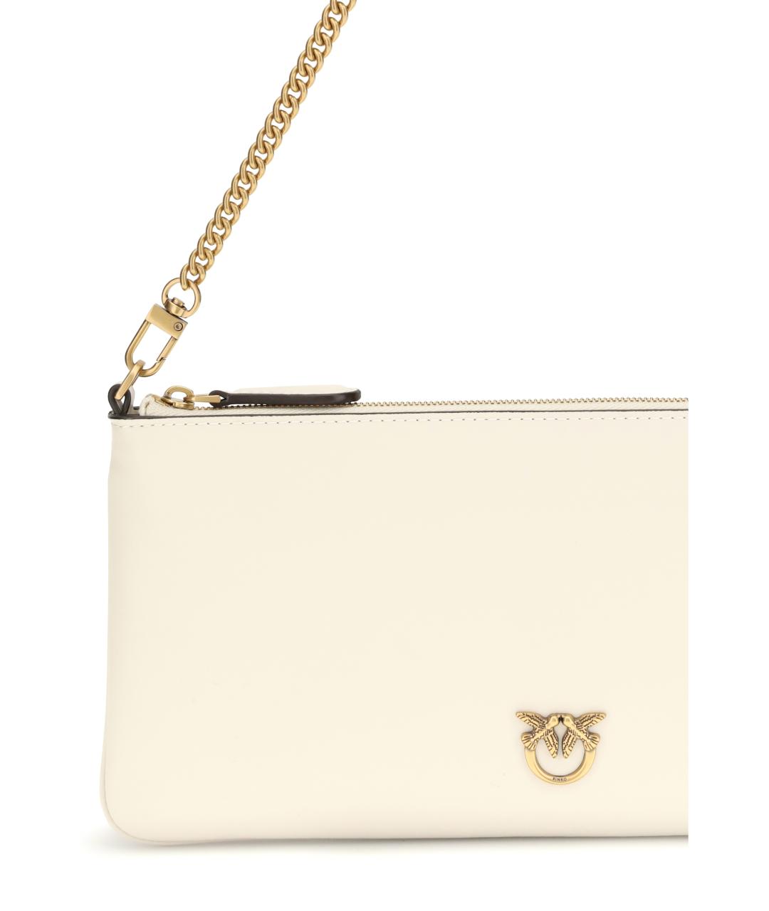 PINKO Белая кожаная сумка через плечо, фото 4