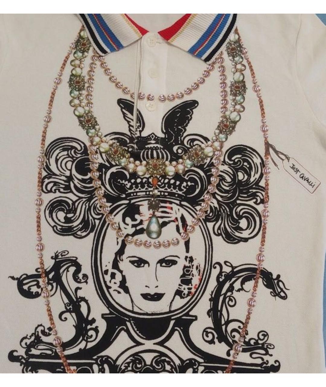 JUST CAVALLI Белая хлопковая футболка, фото 2