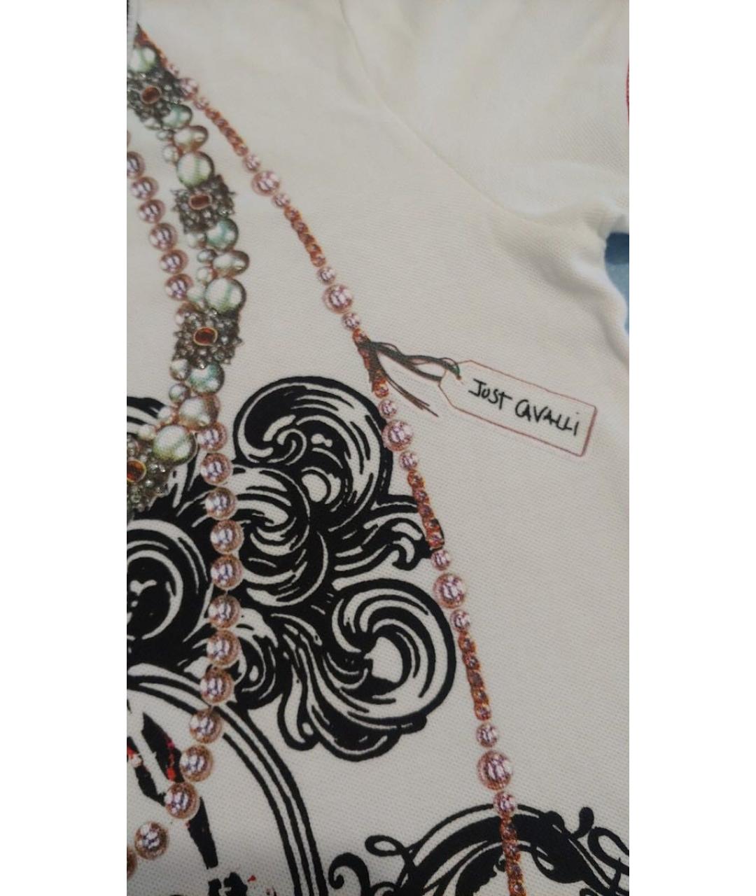 JUST CAVALLI Белая хлопковая футболка, фото 4