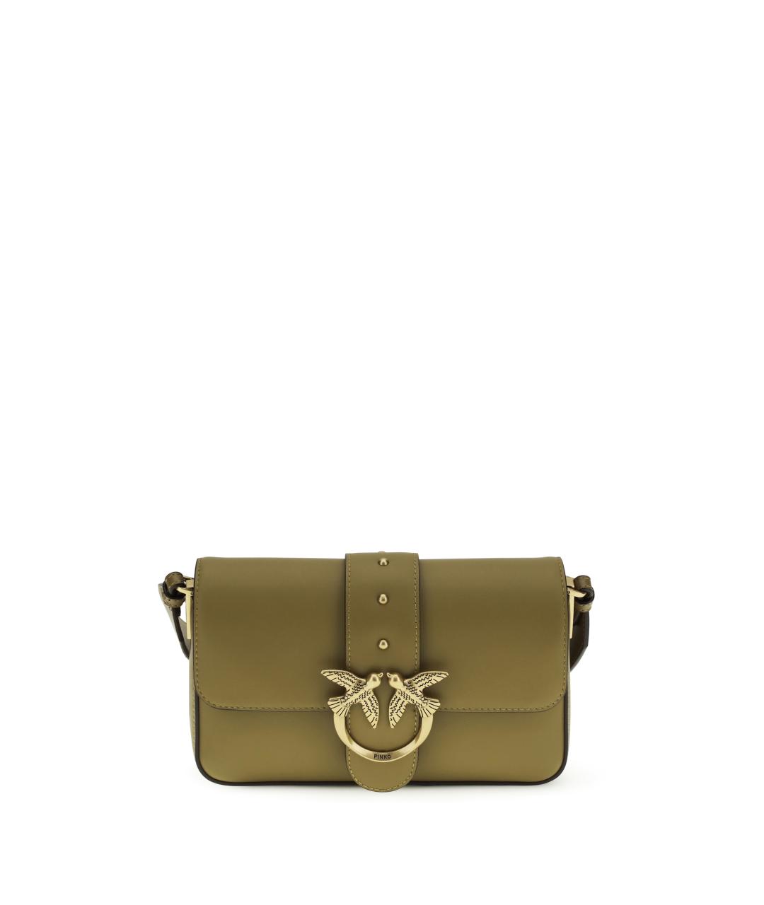 PINKO Зеленая кожаная сумка через плечо, фото 1