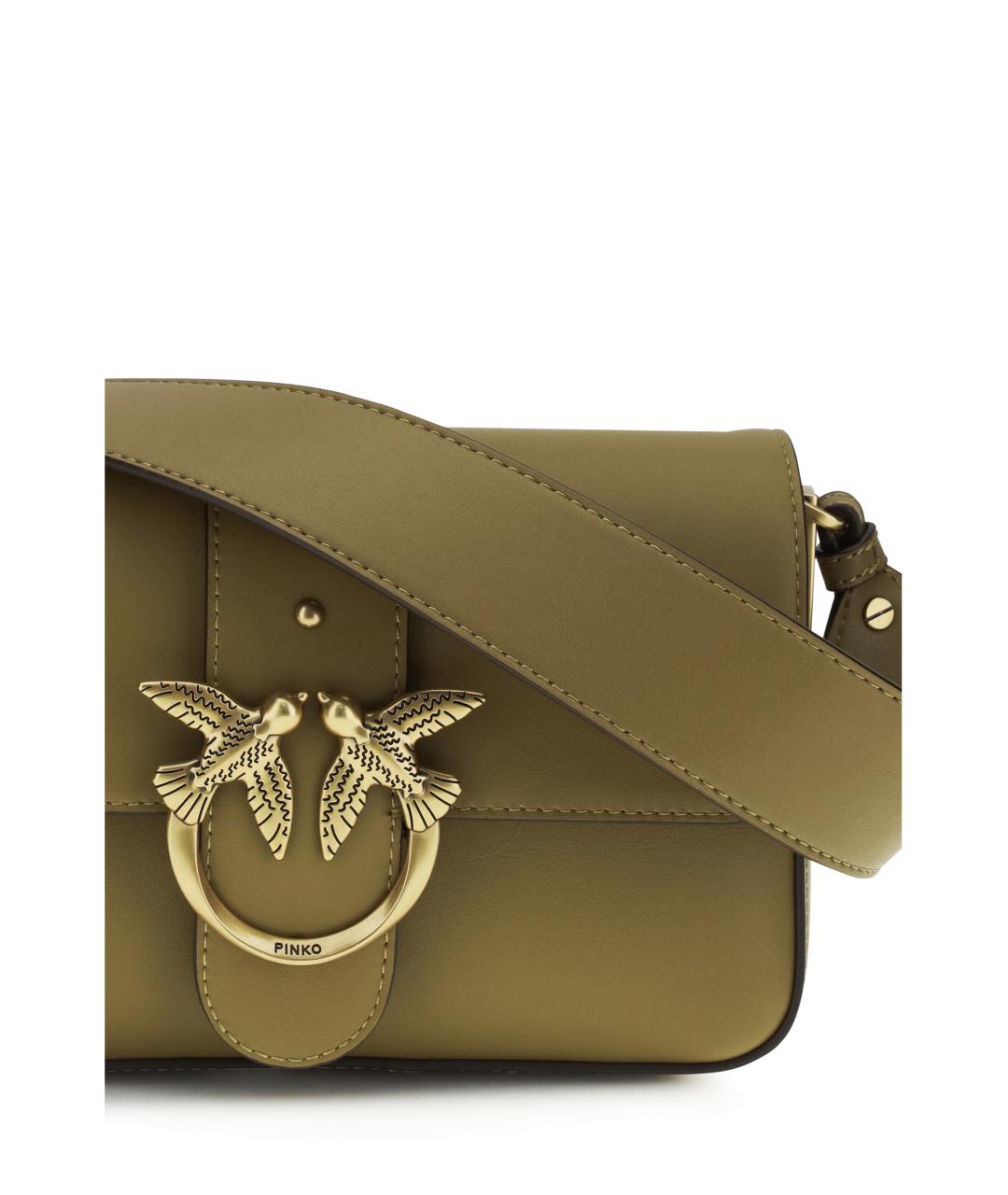PINKO Зеленая кожаная сумка через плечо, фото 4