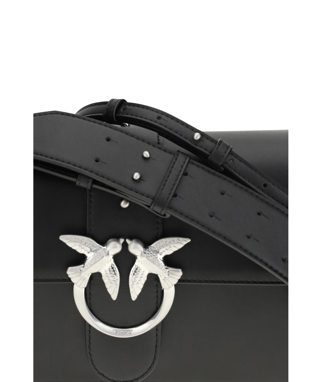 PINKO Черная кожаная сумка через плечо, фото 4