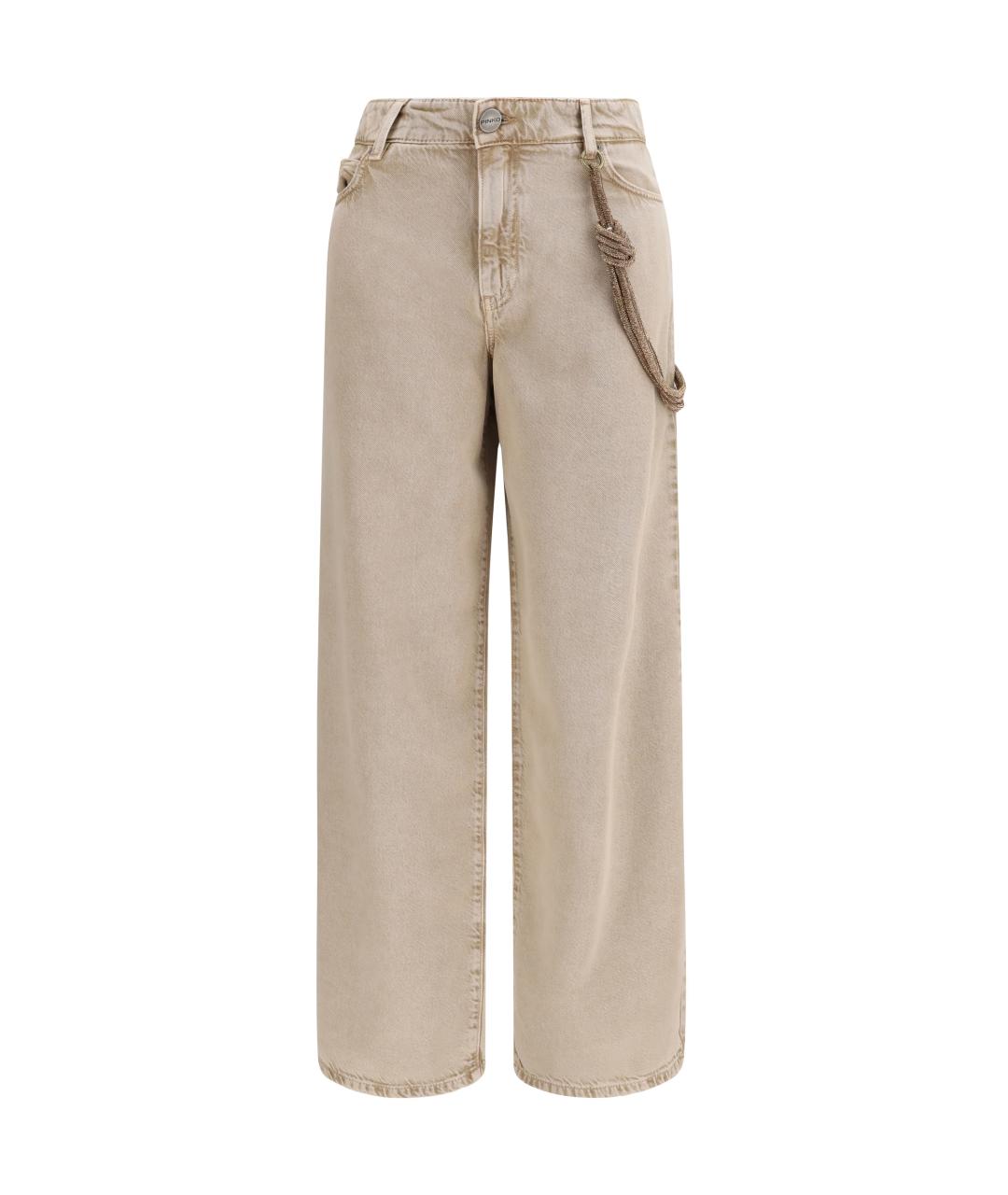 PINKO Бежевые прямые джинсы, фото 1