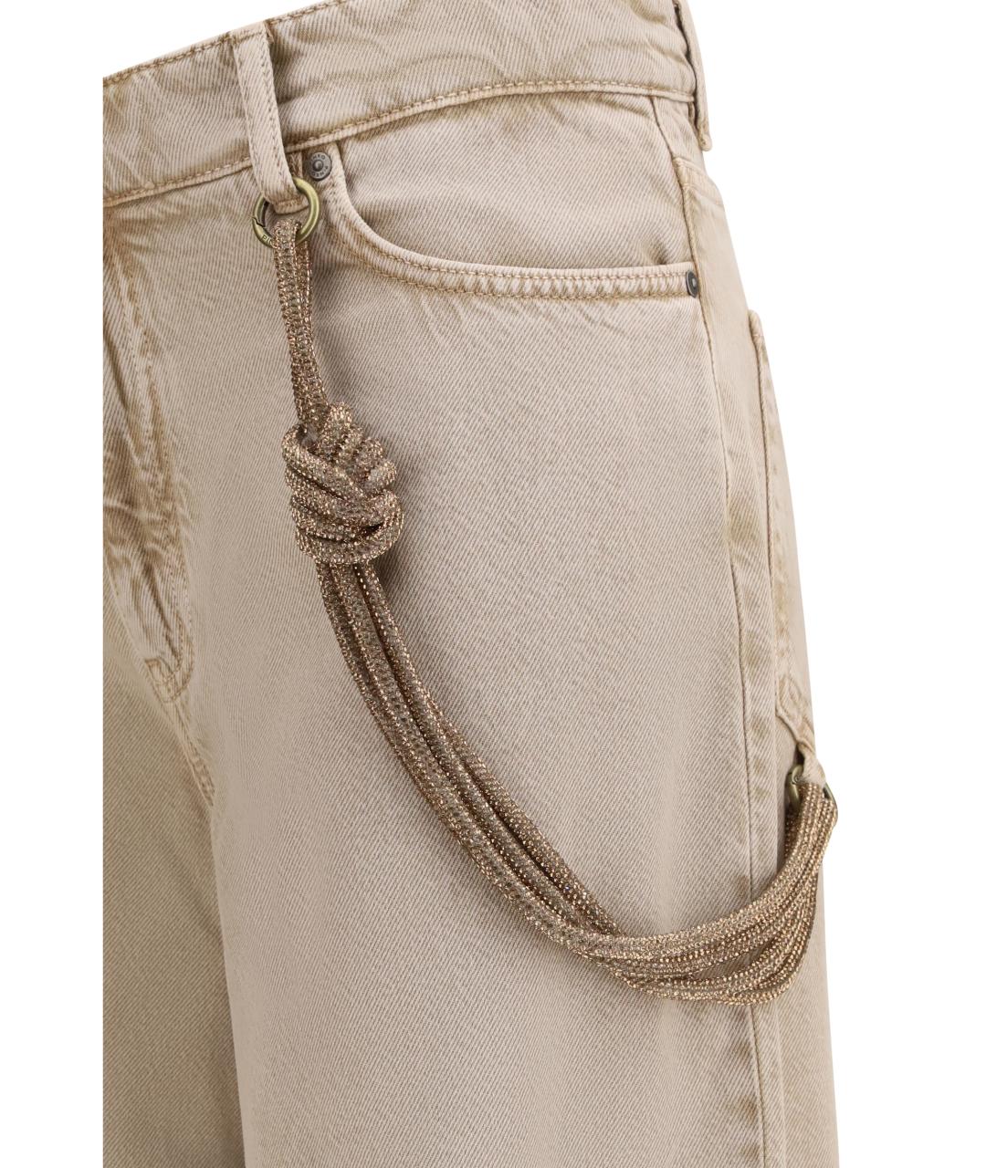 PINKO Бежевые прямые джинсы, фото 3