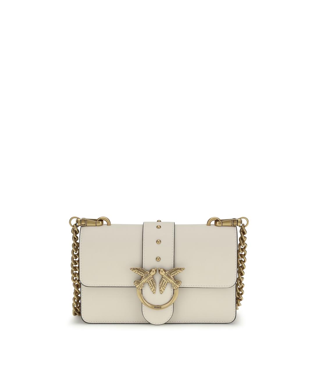 PINKO Белая кожаная сумка через плечо, фото 1