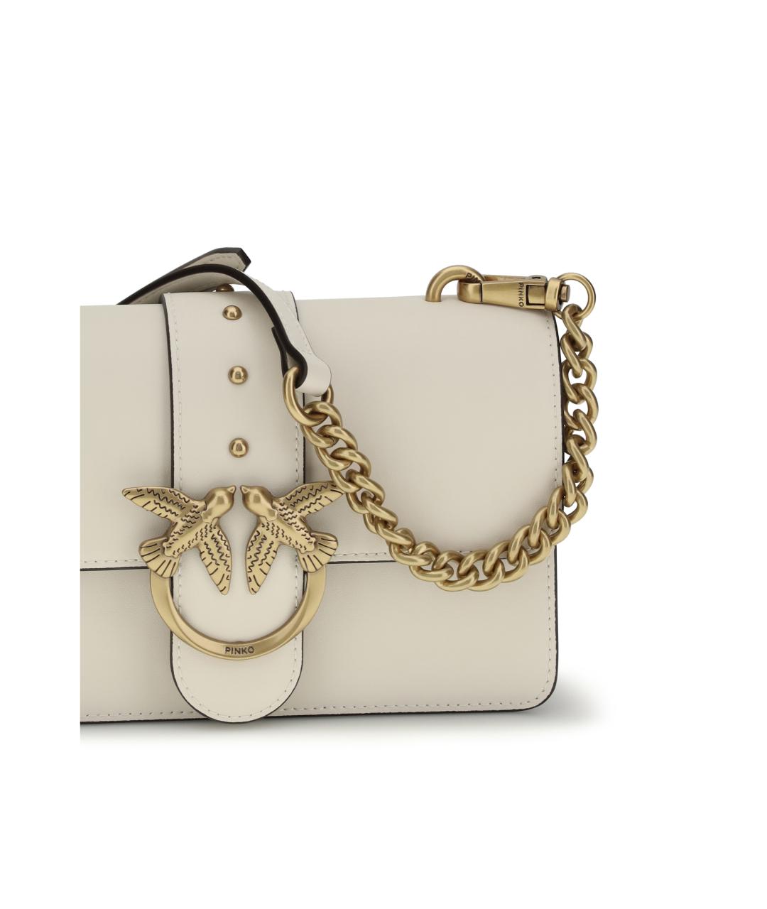 PINKO Белая кожаная сумка через плечо, фото 4