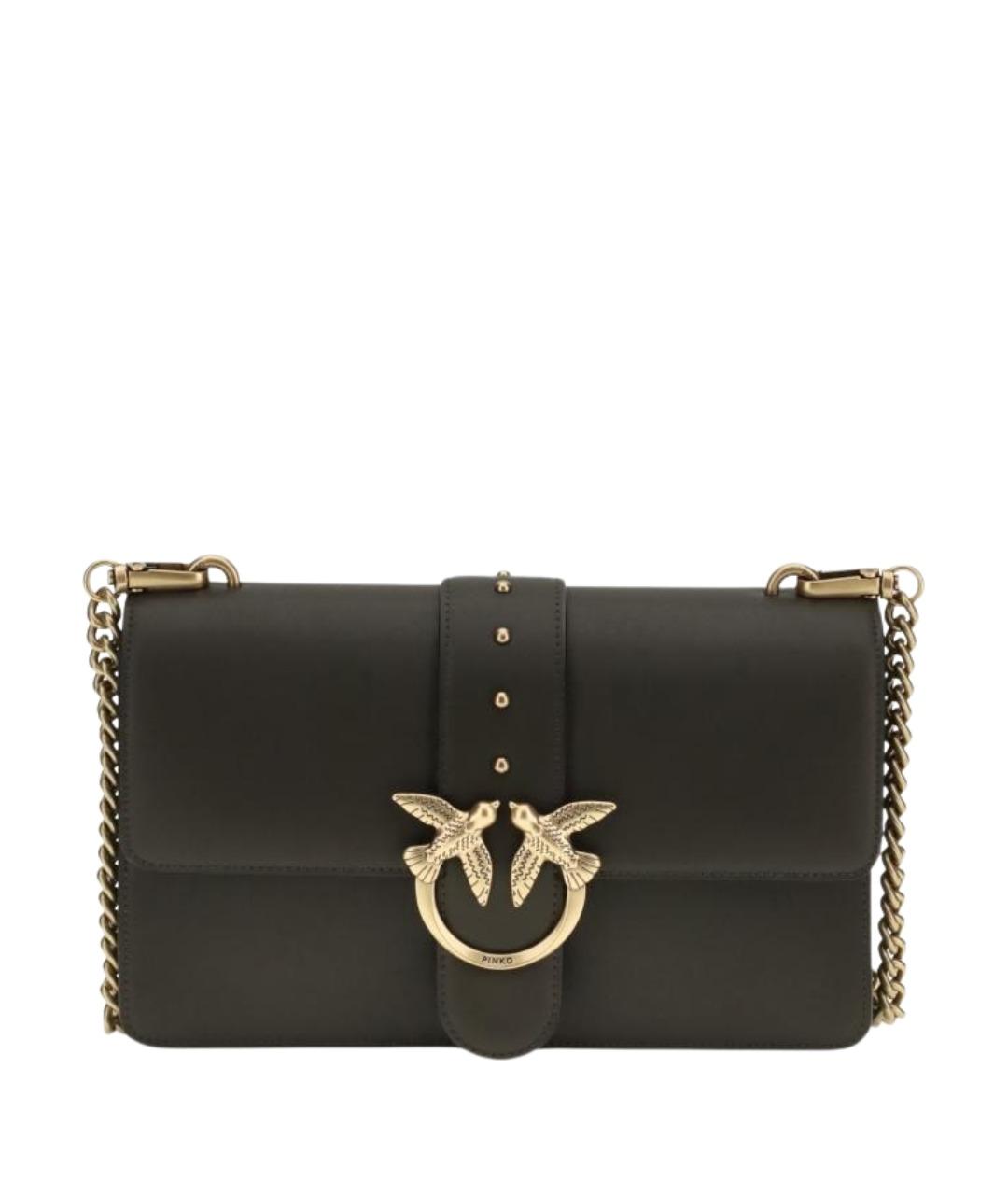 PINKO Зеленая кожаная сумка через плечо, фото 1