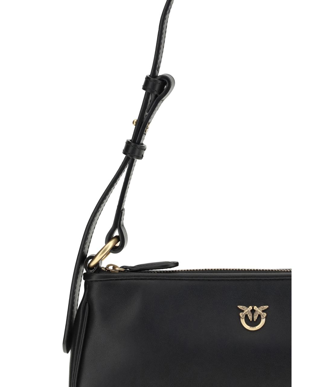 PINKO Черная кожаная сумка через плечо, фото 4