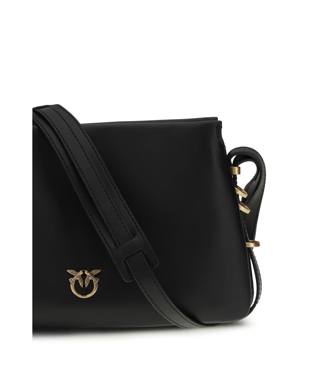 PINKO Черная кожаная сумка через плечо, фото 4