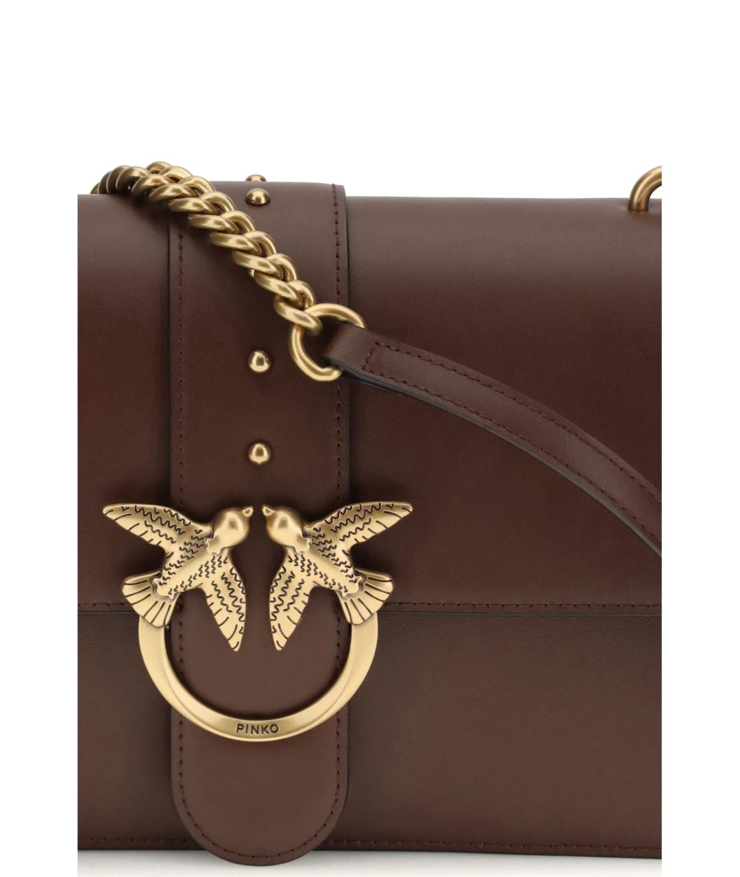 PINKO Бордовая кожаная сумка через плечо, фото 4