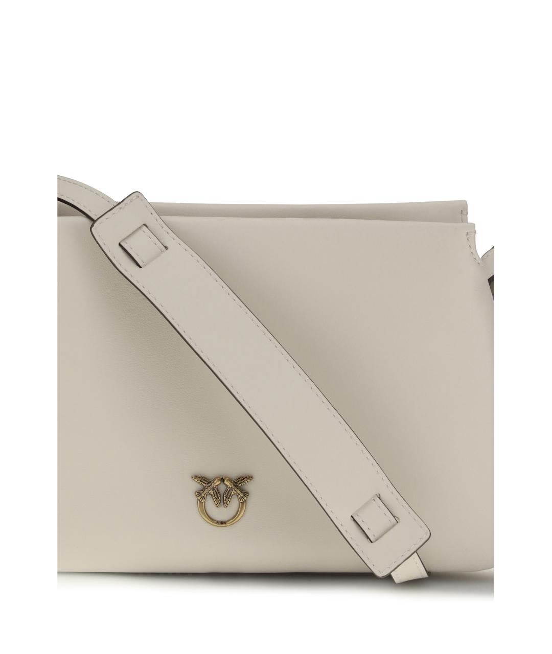 PINKO Белая кожаная сумка через плечо, фото 4