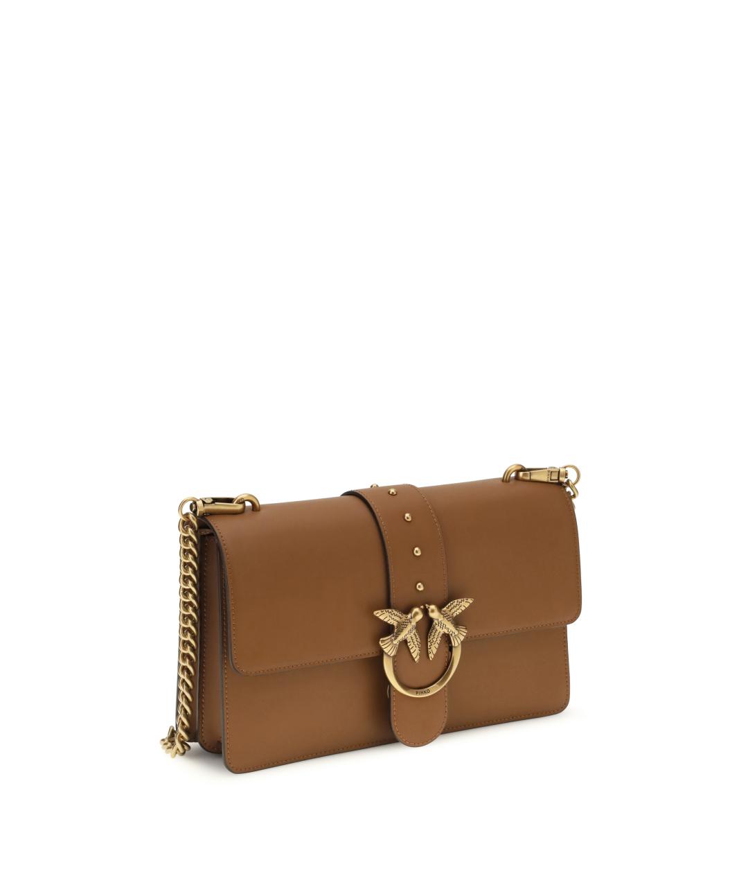 PINKO Коричневая кожаная сумка через плечо, фото 2