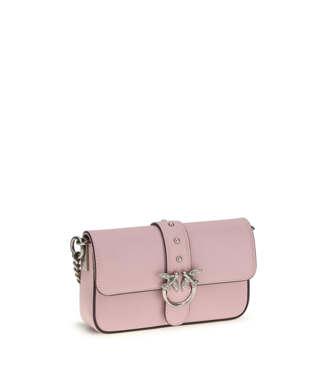 PINKO Розовая кожаная сумка через плечо, фото 2