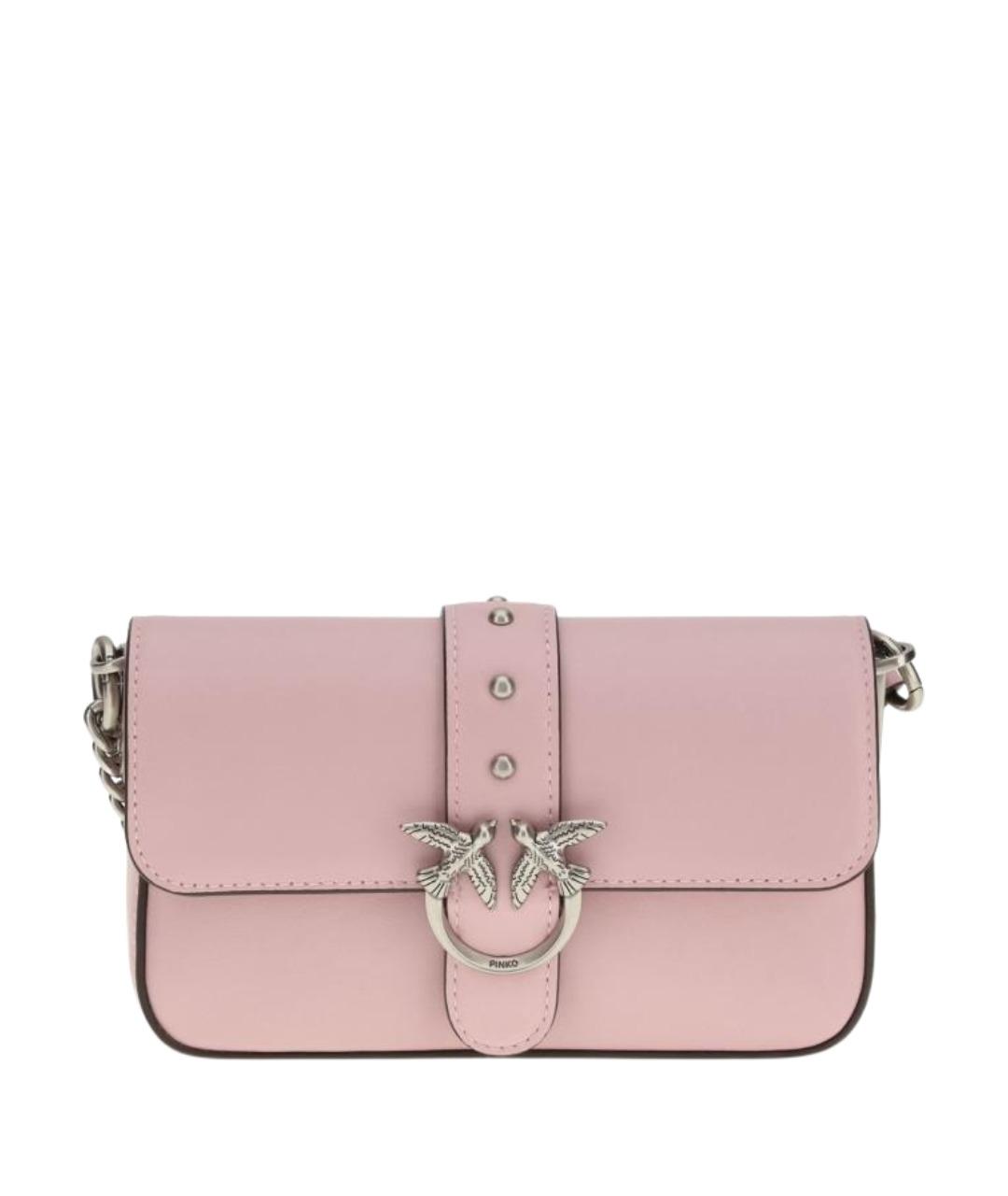 PINKO Розовая кожаная сумка через плечо, фото 1
