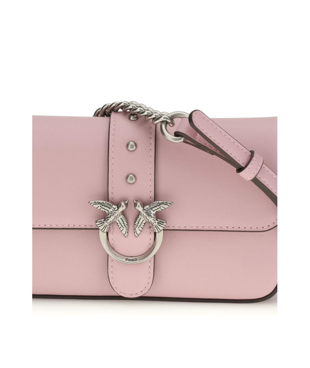 PINKO Розовая кожаная сумка через плечо, фото 4