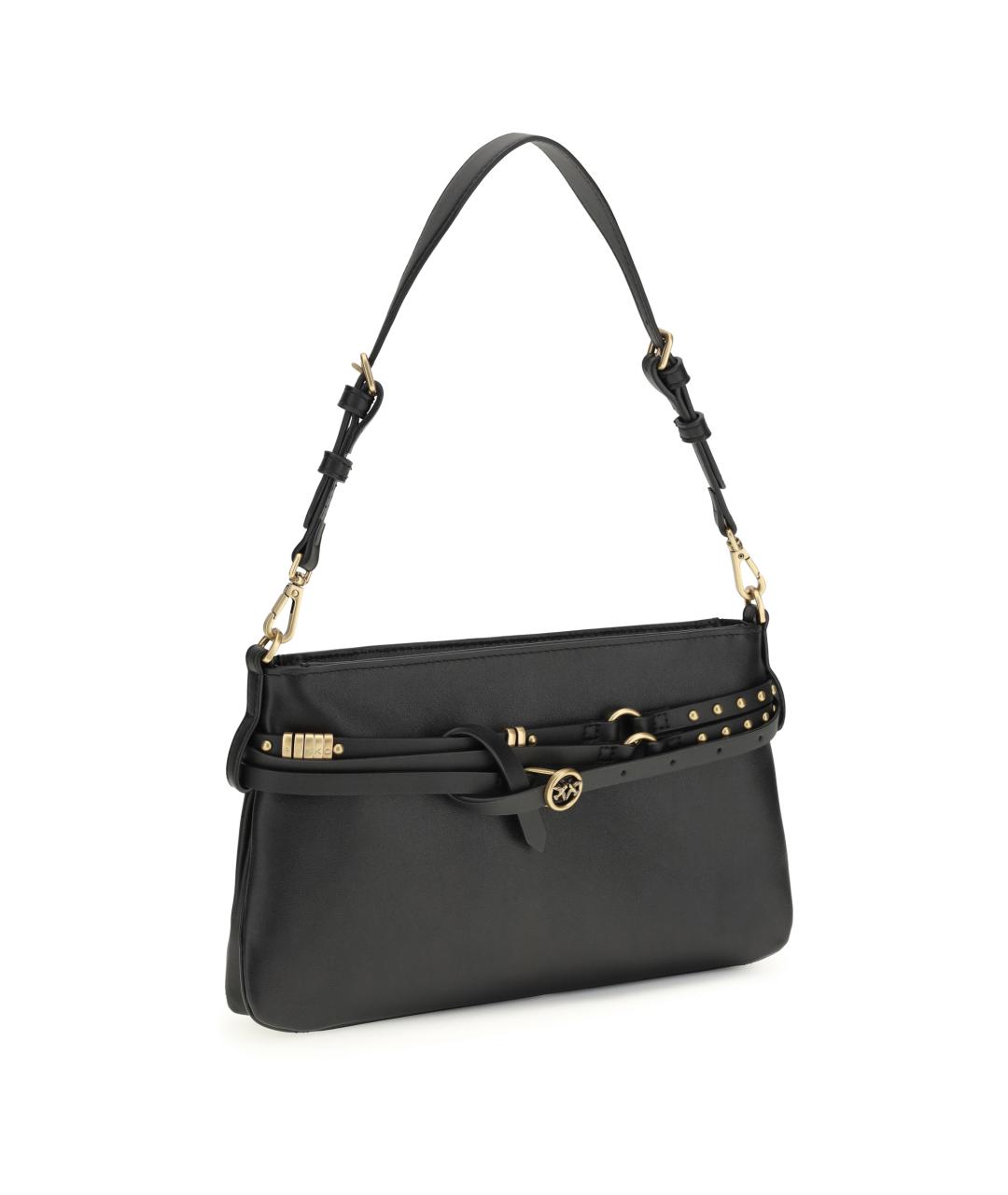 PINKO Черная кожаная сумка через плечо, фото 2