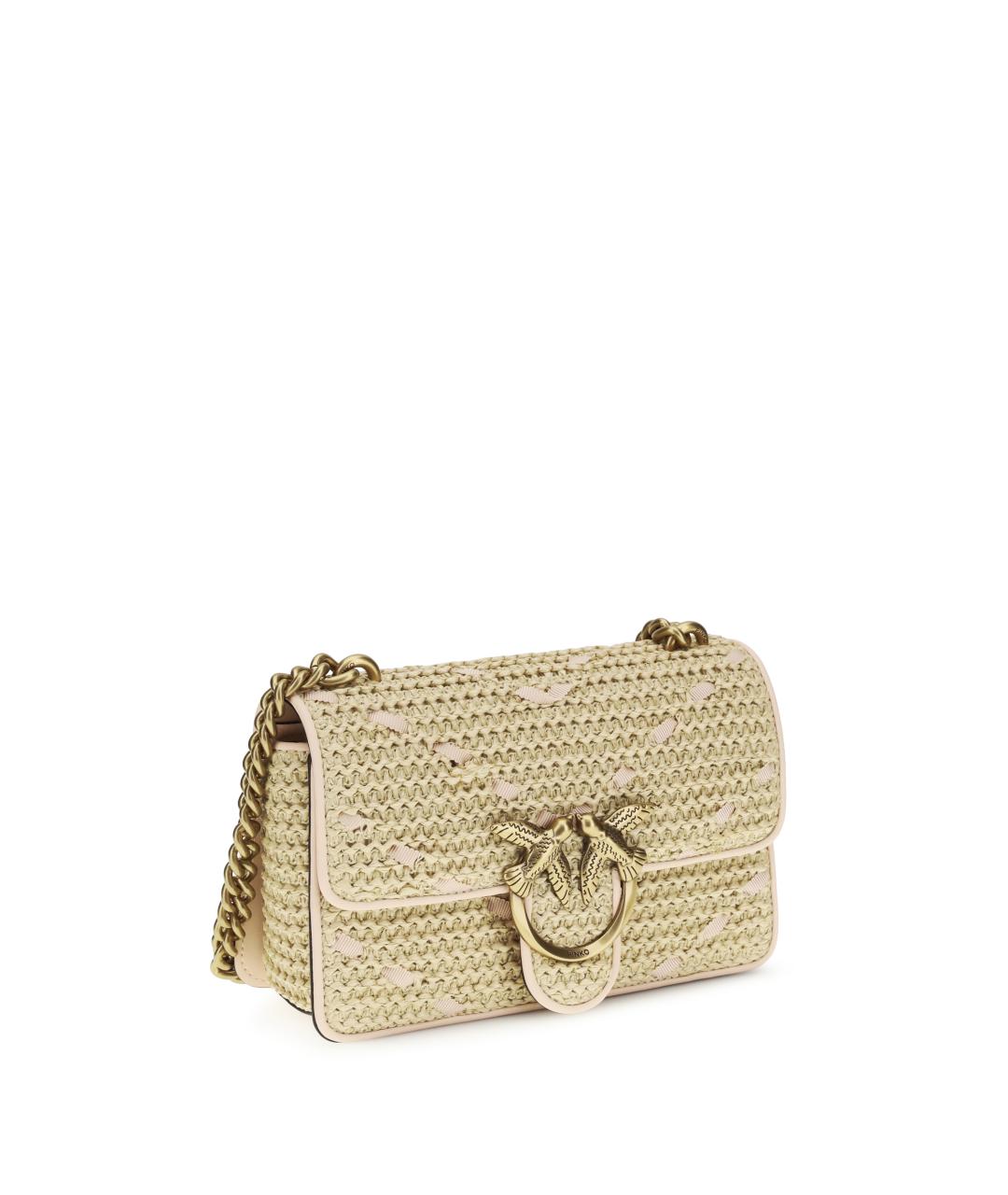 PINKO Бежевая пелетеная сумка через плечо, фото 2