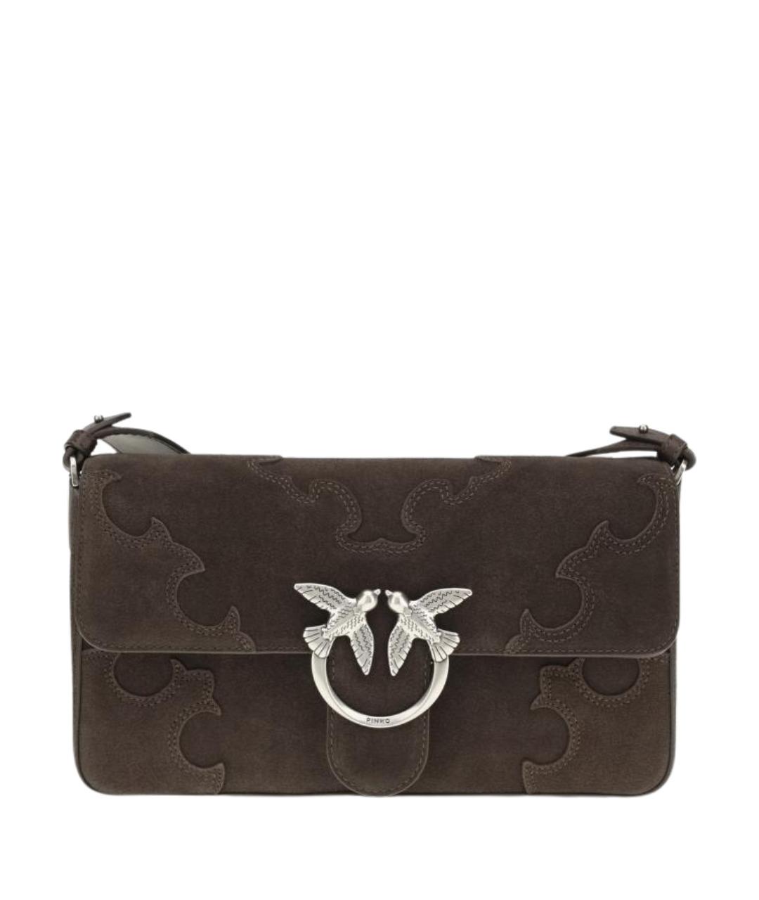 PINKO Коричневая замшевая сумка через плечо, фото 1