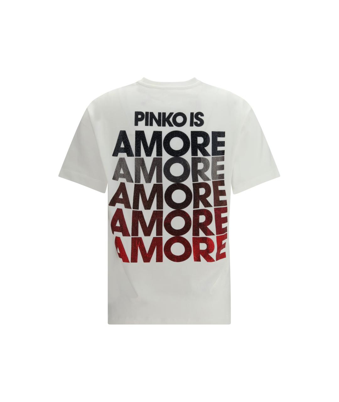 PINKO Белая хлопковая футболка, фото 2