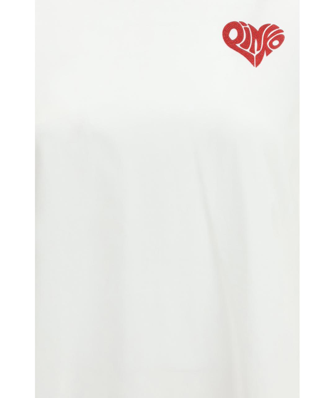 PINKO Белая хлопковая футболка, фото 3