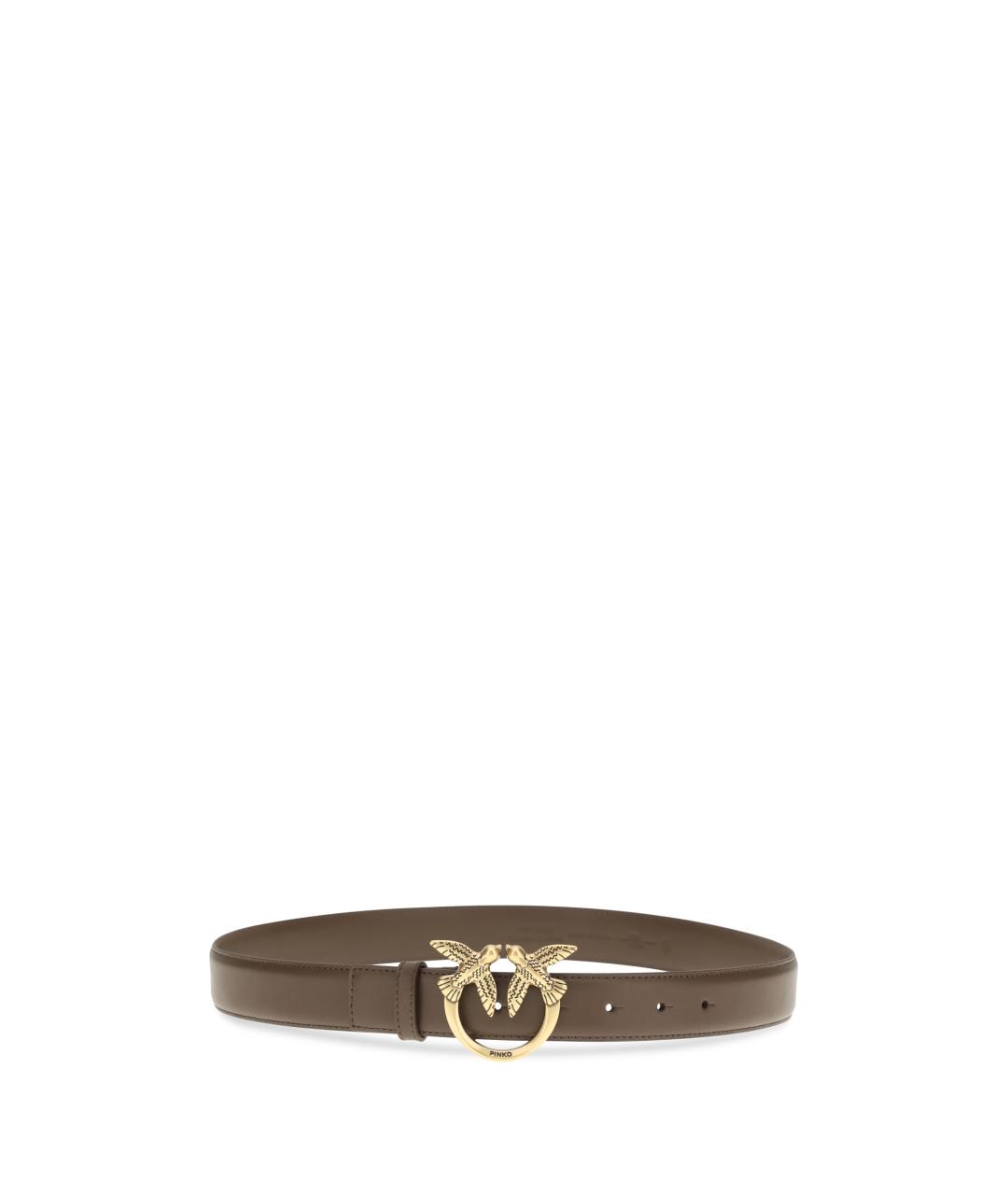 PINKO Коричневый кожаный ремень, фото 2