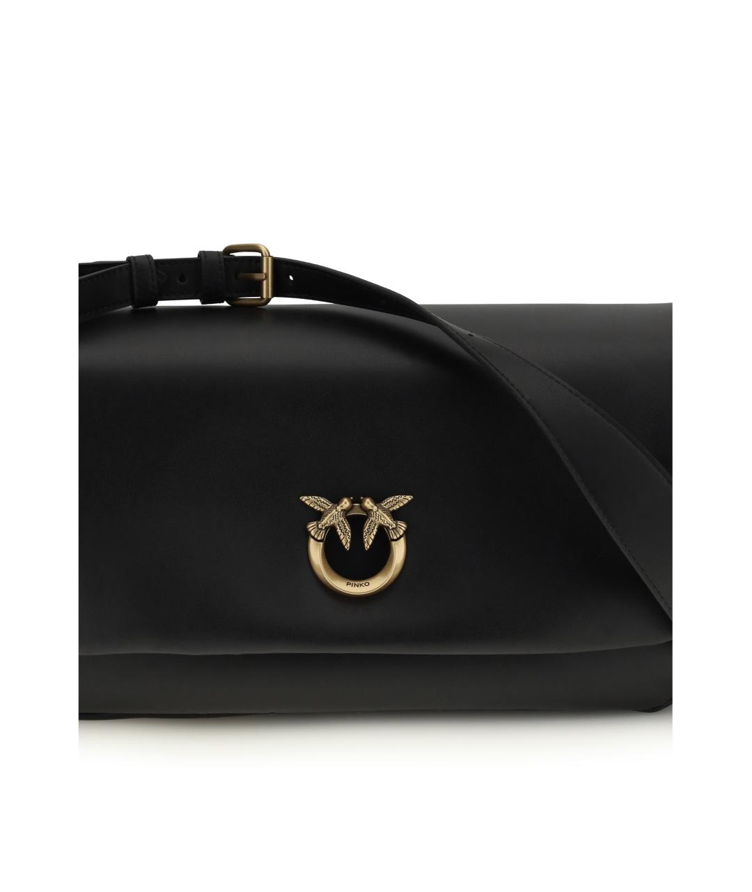 PINKO Черная кожаная сумка через плечо, фото 4