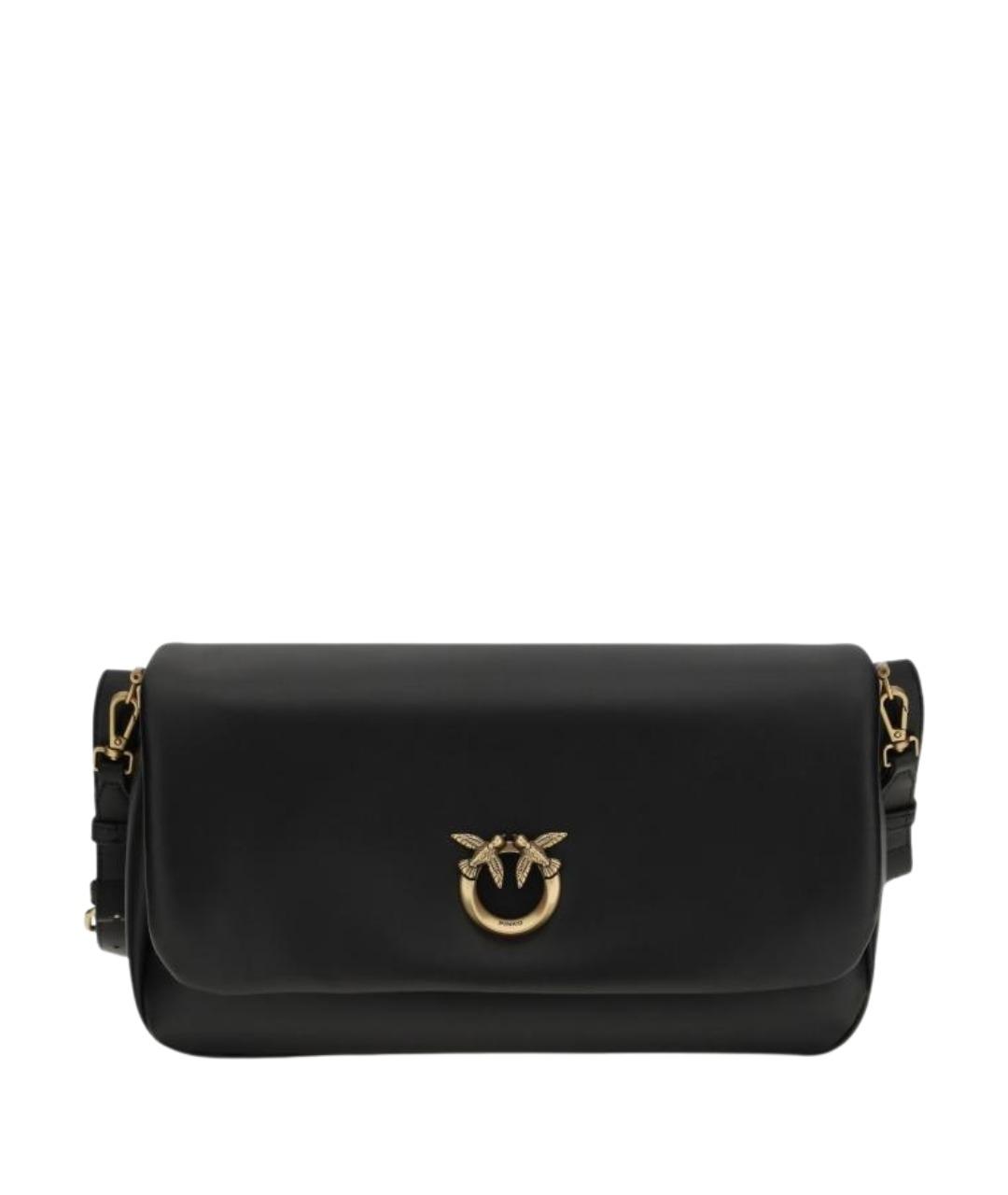 PINKO Черная кожаная сумка через плечо, фото 1