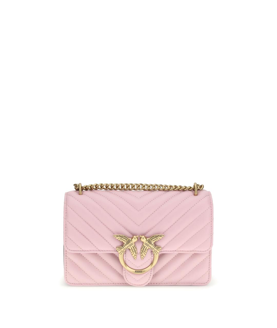 PINKO Розовая кожаная сумка через плечо, фото 1