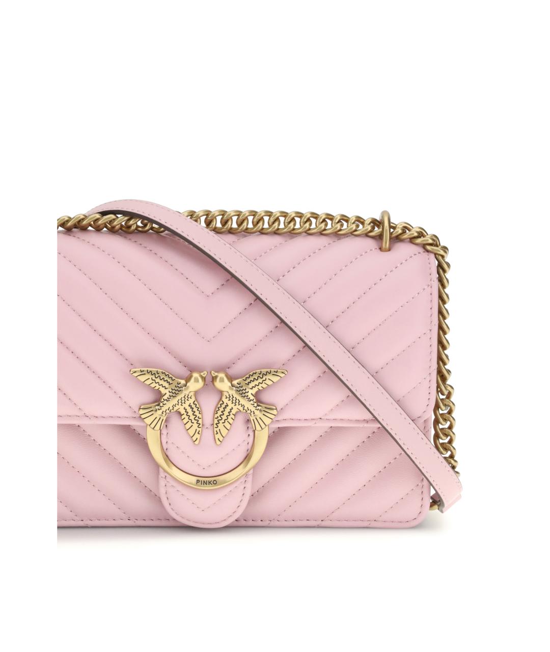PINKO Розовая кожаная сумка через плечо, фото 4