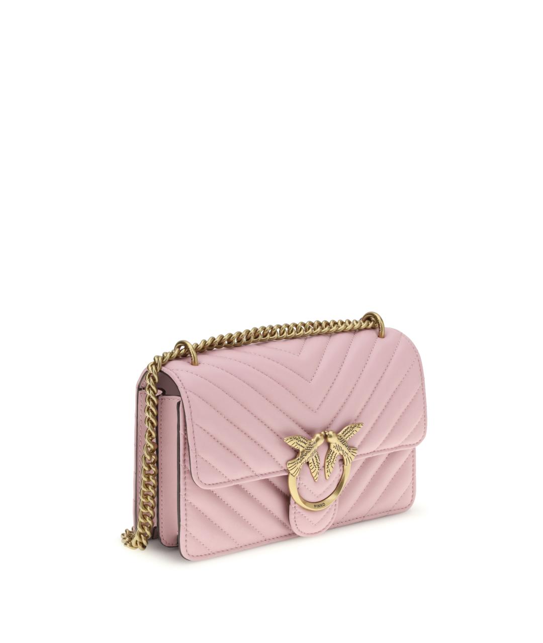 PINKO Розовая кожаная сумка через плечо, фото 2