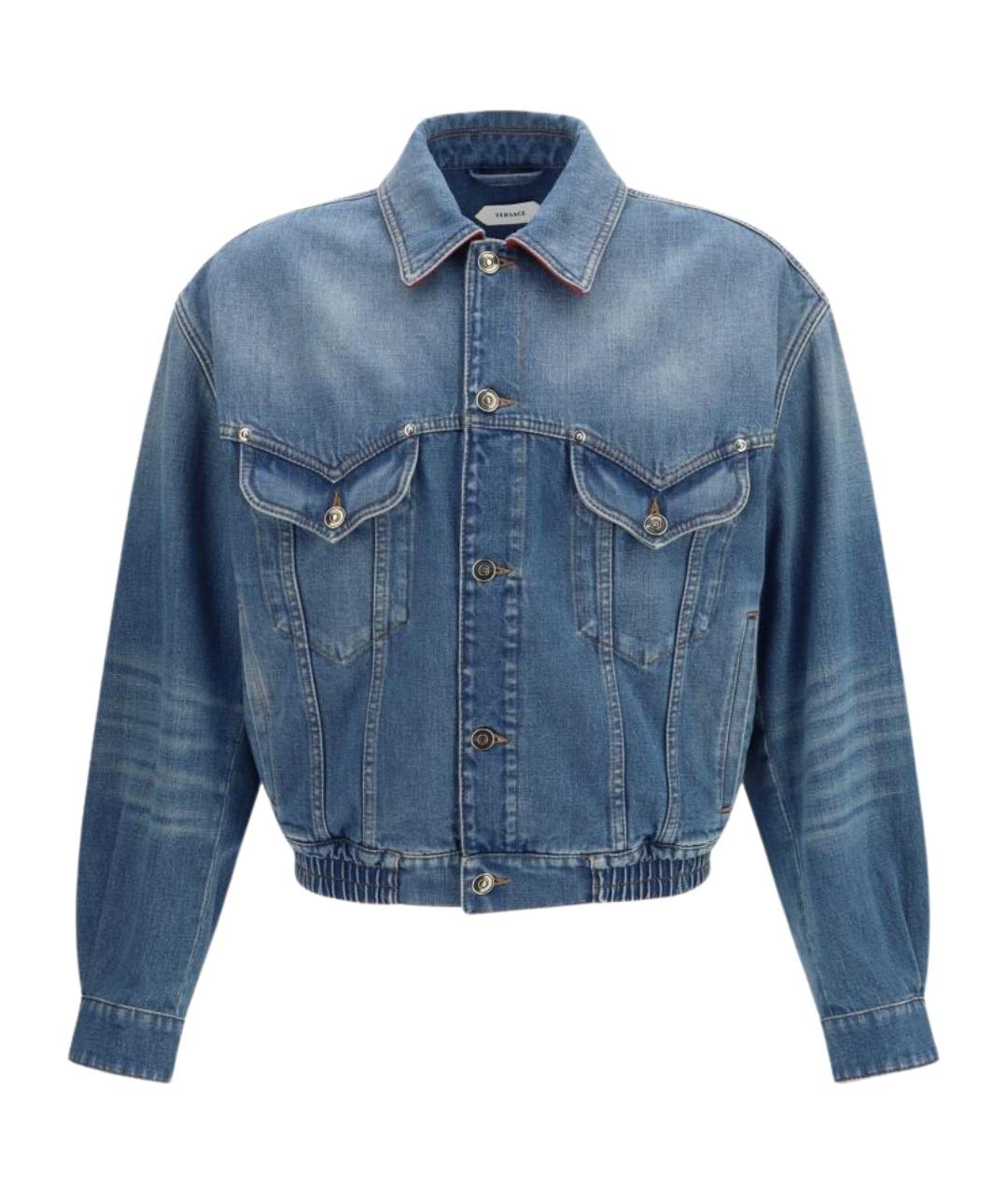 VERSACE Синяя хлопковая куртка, фото 1