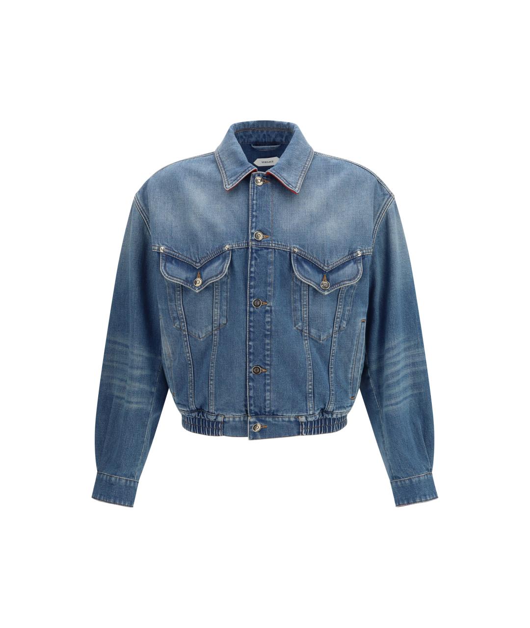 VERSACE Синяя хлопковая куртка, фото 4