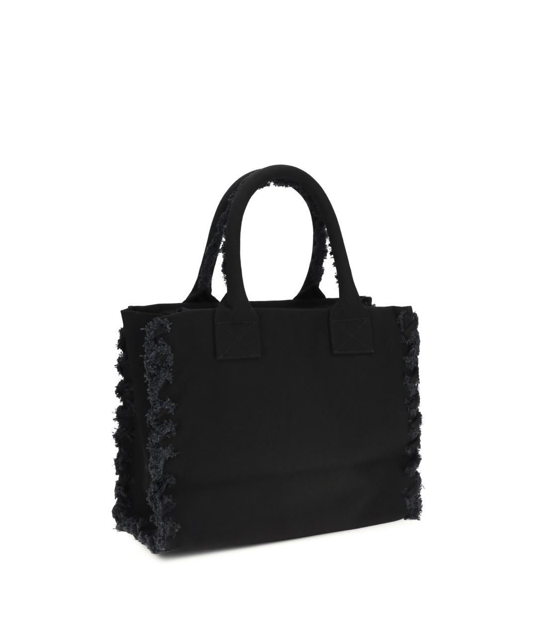 PINKO Черная хлопковая сумка тоут, фото 3