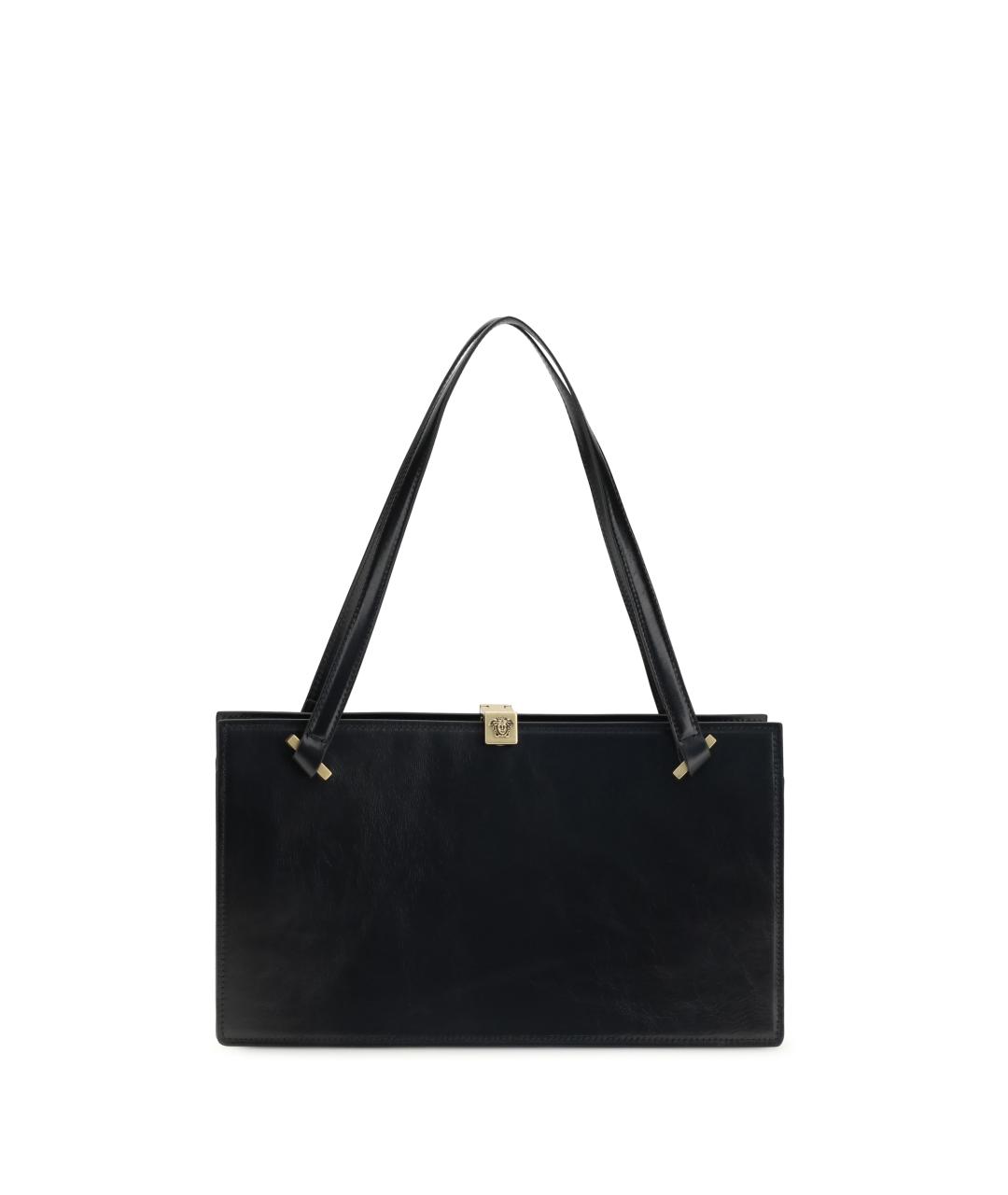 VERSACE Черная кожаная сумка через плечо, фото 5