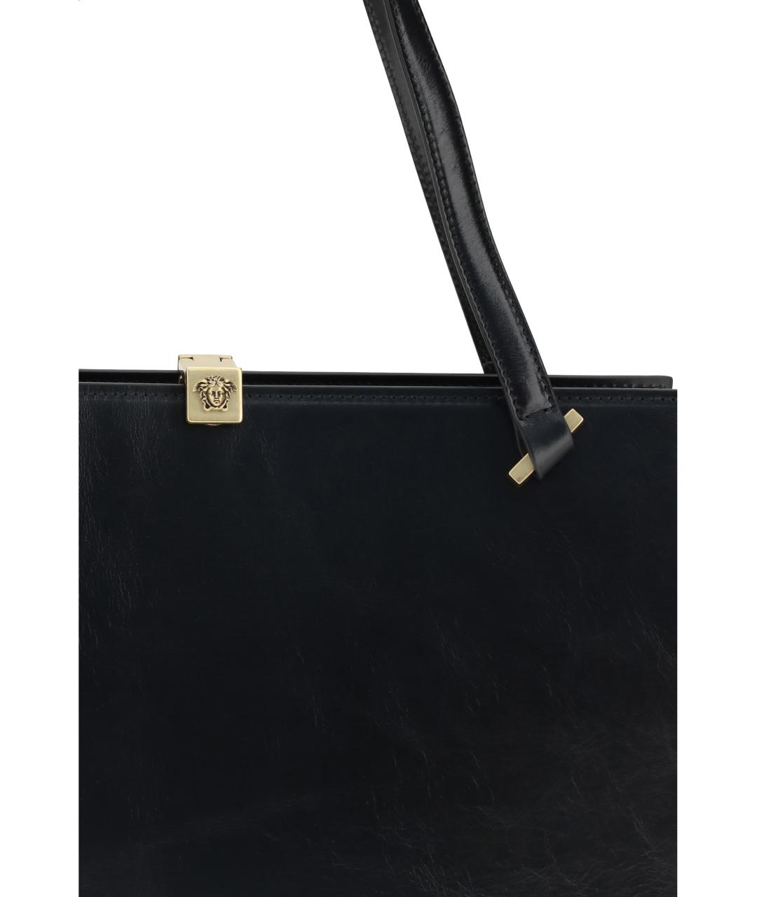 VERSACE Черная кожаная сумка через плечо, фото 4