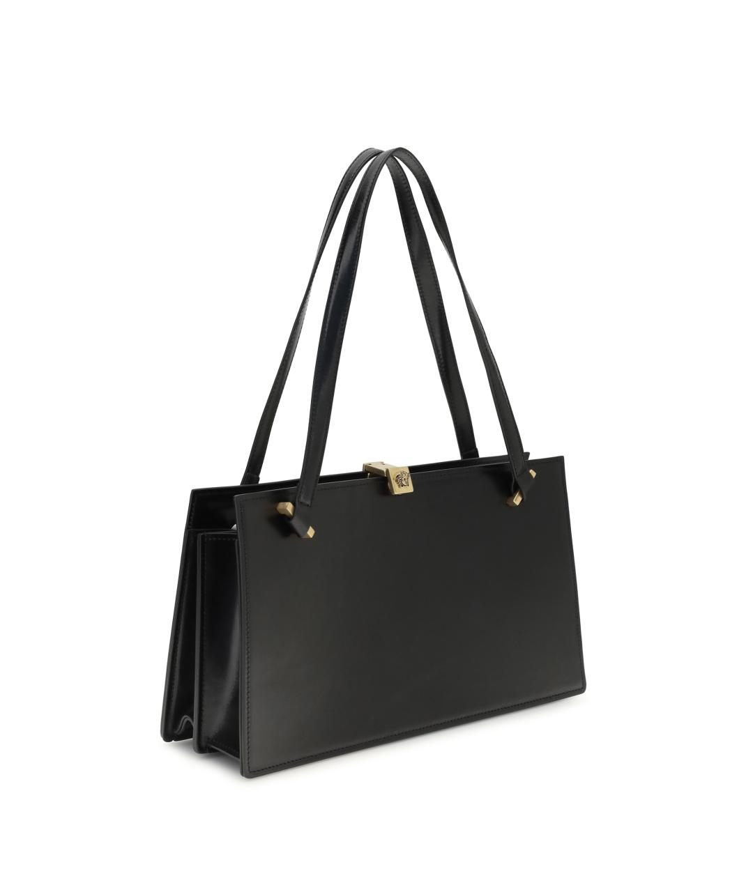 VERSACE Черная кожаная сумка через плечо, фото 2