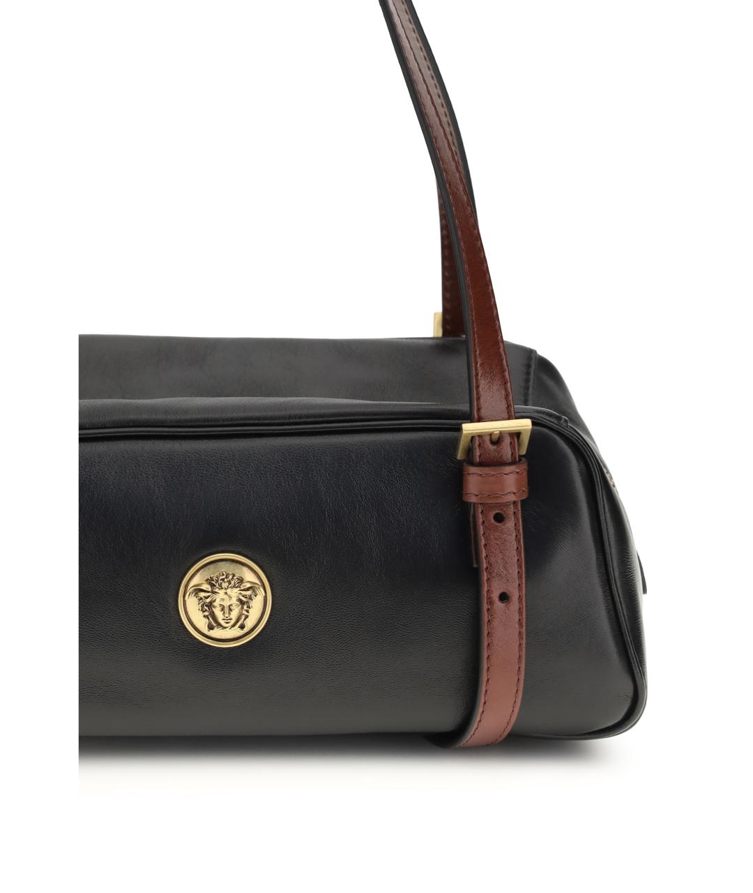VERSACE Черная кожаная сумка через плечо, фото 4