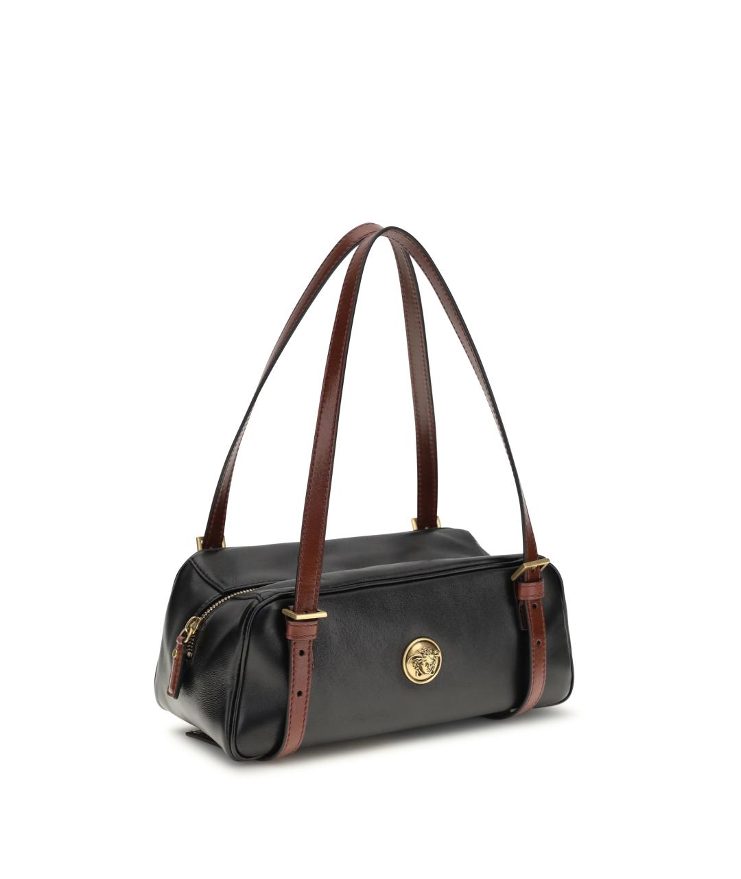 VERSACE Черная кожаная сумка через плечо, фото 2