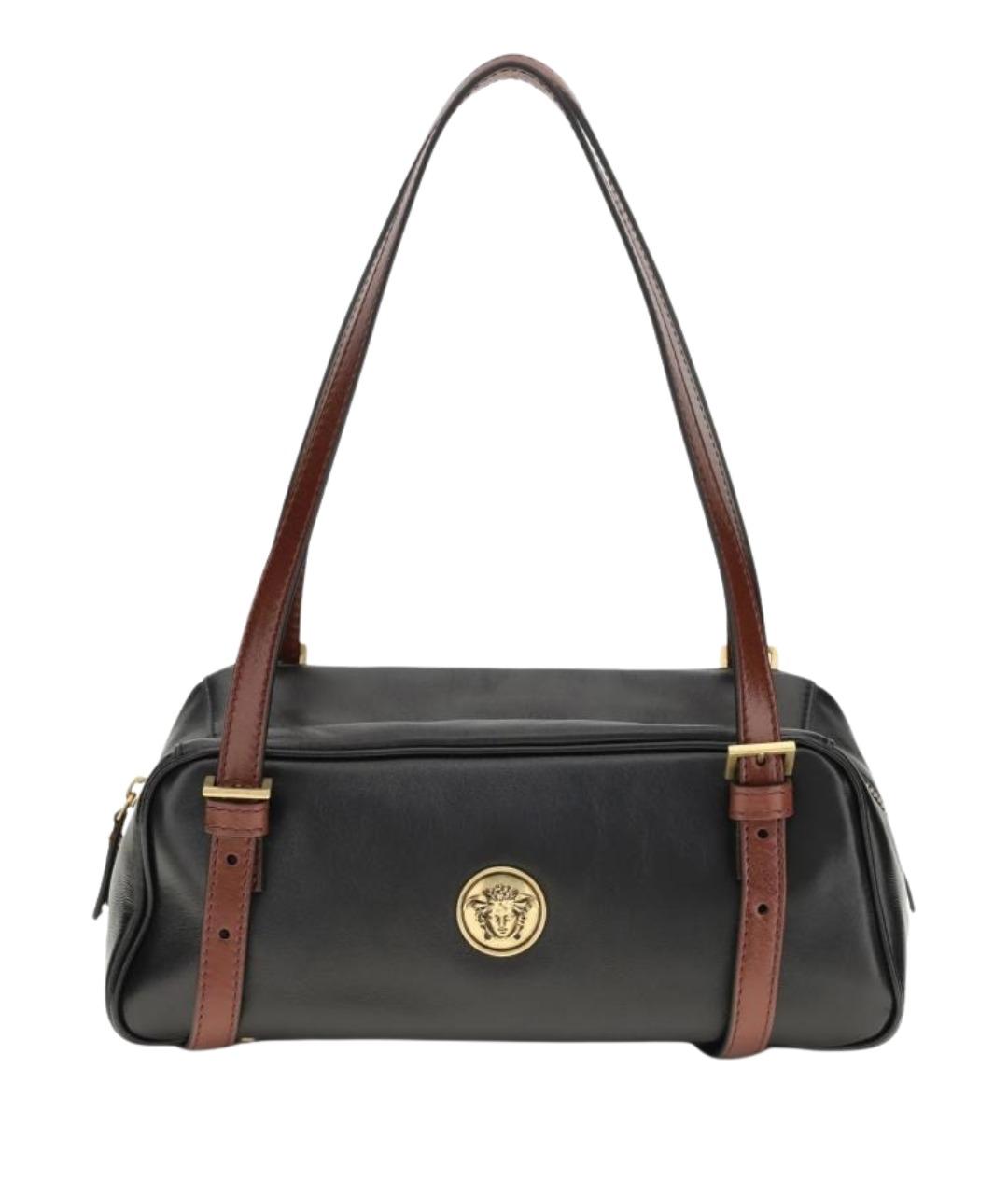 VERSACE Черная кожаная сумка через плечо, фото 1