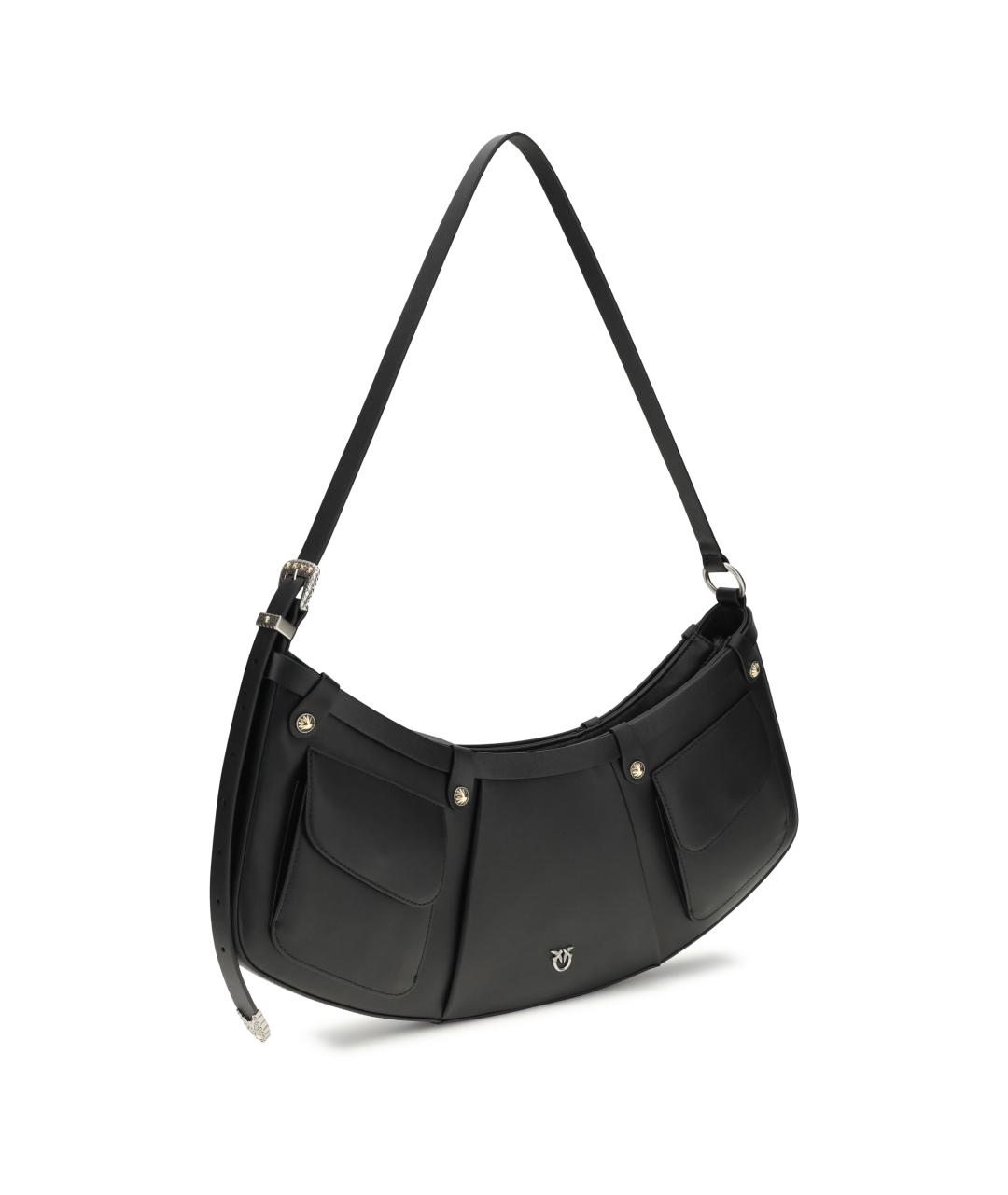 PINKO Черная кожаная сумка через плечо, фото 2