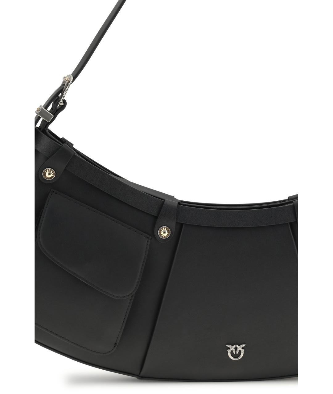 PINKO Черная кожаная сумка через плечо, фото 4