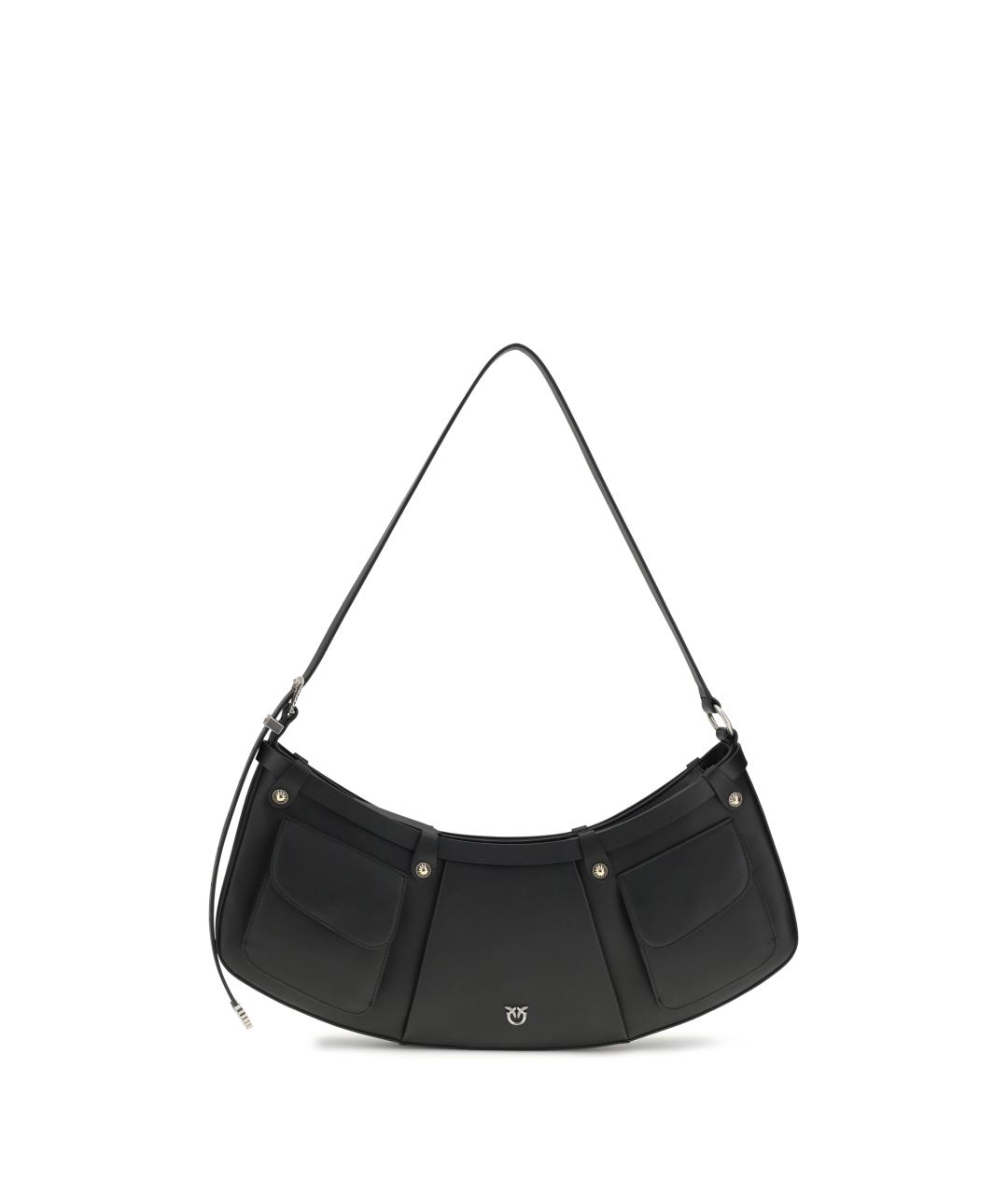 PINKO Черная кожаная сумка через плечо, фото 1