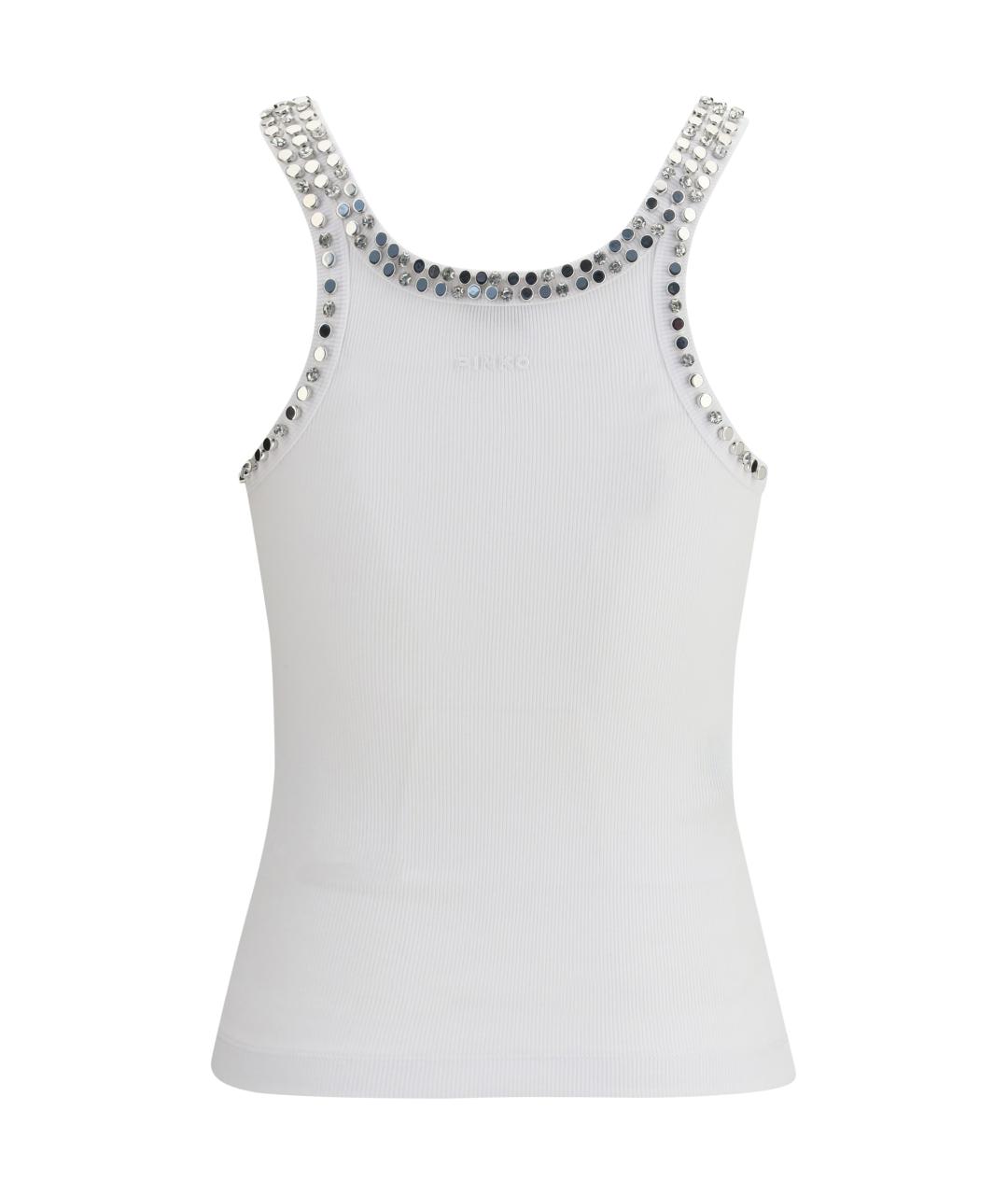 PINKO Белая хлопковая майка, фото 2