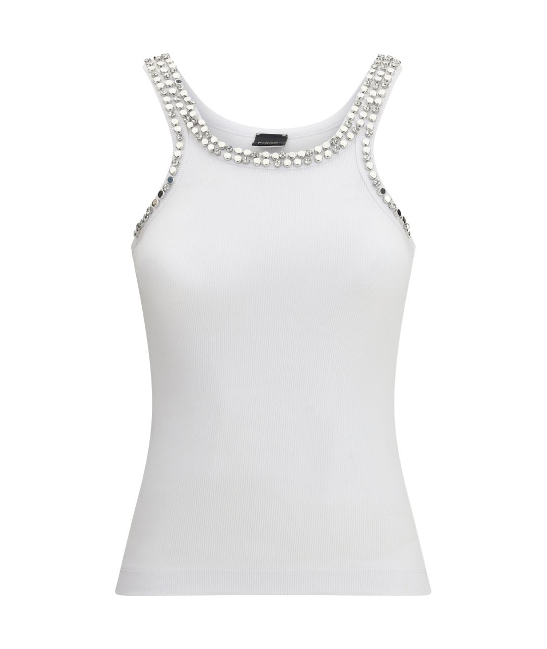 PINKO Белая хлопковая майка, фото 1